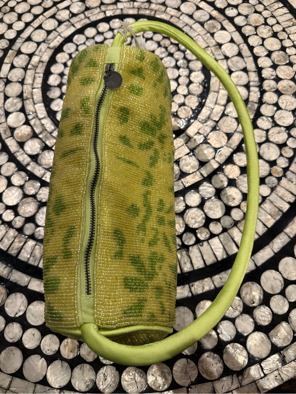 NWT Free People Lime/Green Bailey Beaded Barrel Bag - Picture 6 of 6